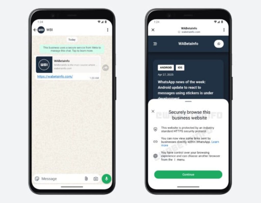 Ouverture de liens directement dans WhatsApp