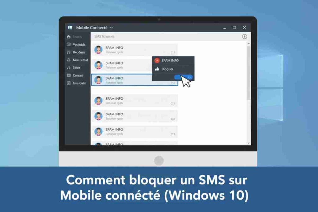 comment bloquer un sms sur mobile connecté de windows 10 (1)