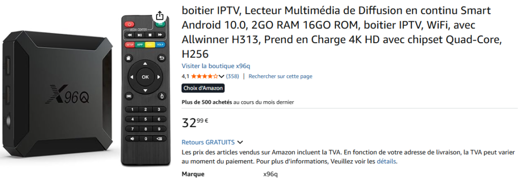 avis boitier X96q