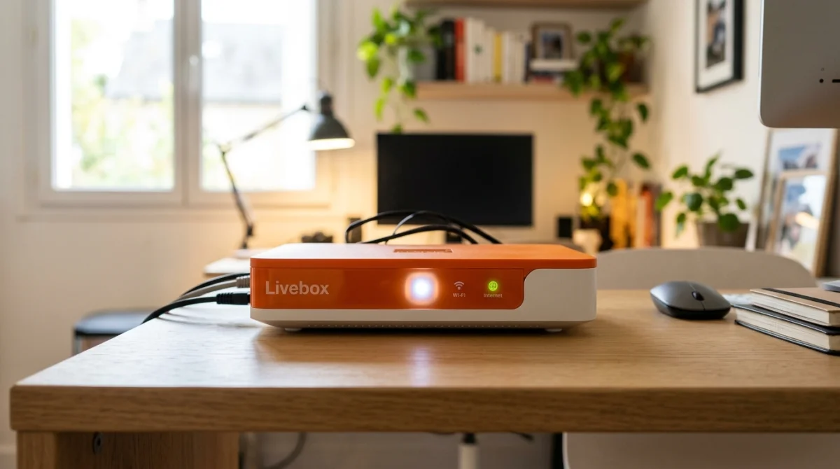 Livebox Orange avec voyant blanc clignotant, problème de connexion internet