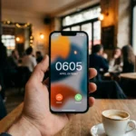 Smartphone affichant le numéro 0605, symbole de la recherche d'opérateur mobile en France.