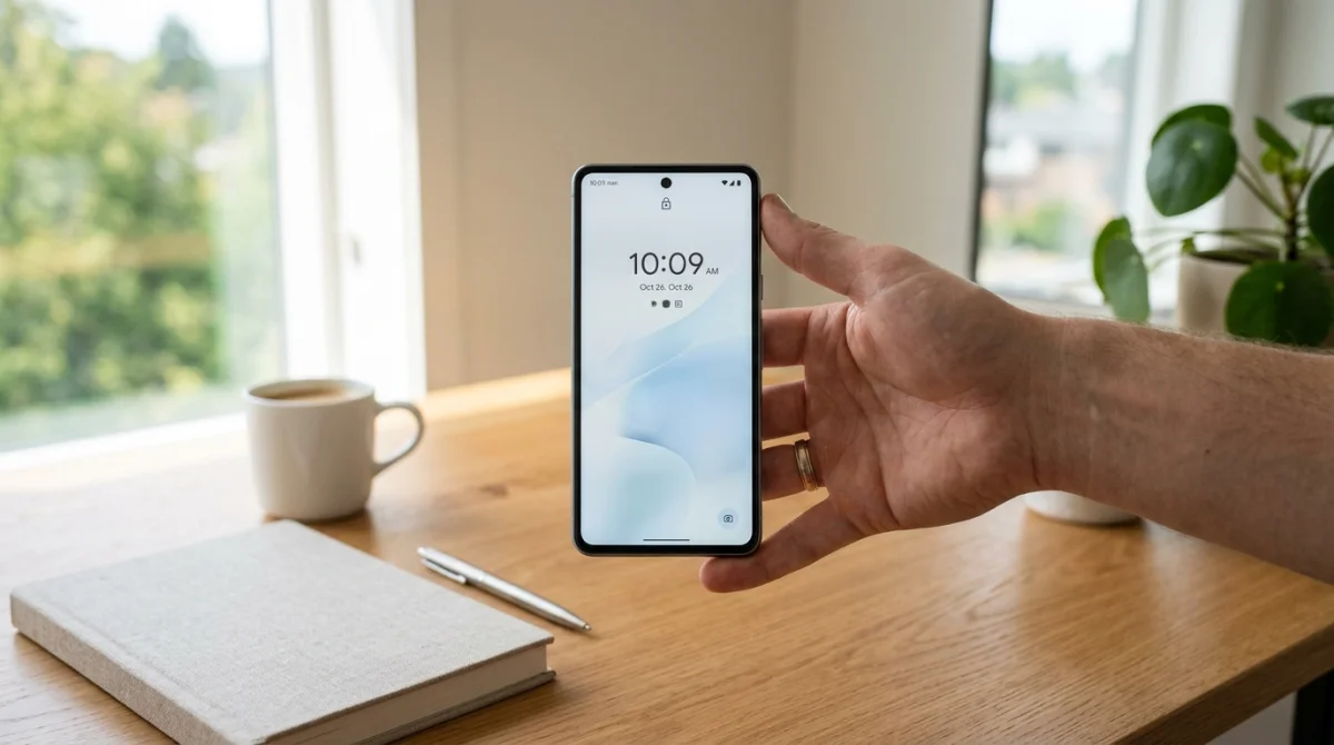 Main tenant un smartphone moderne sur un bureau épuré, 0629 quel opérateur