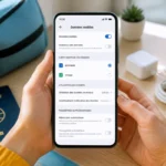 Réglages de données mobiles et double SIM affichés sur un téléphone avant de changer de forfait mobile en voyage